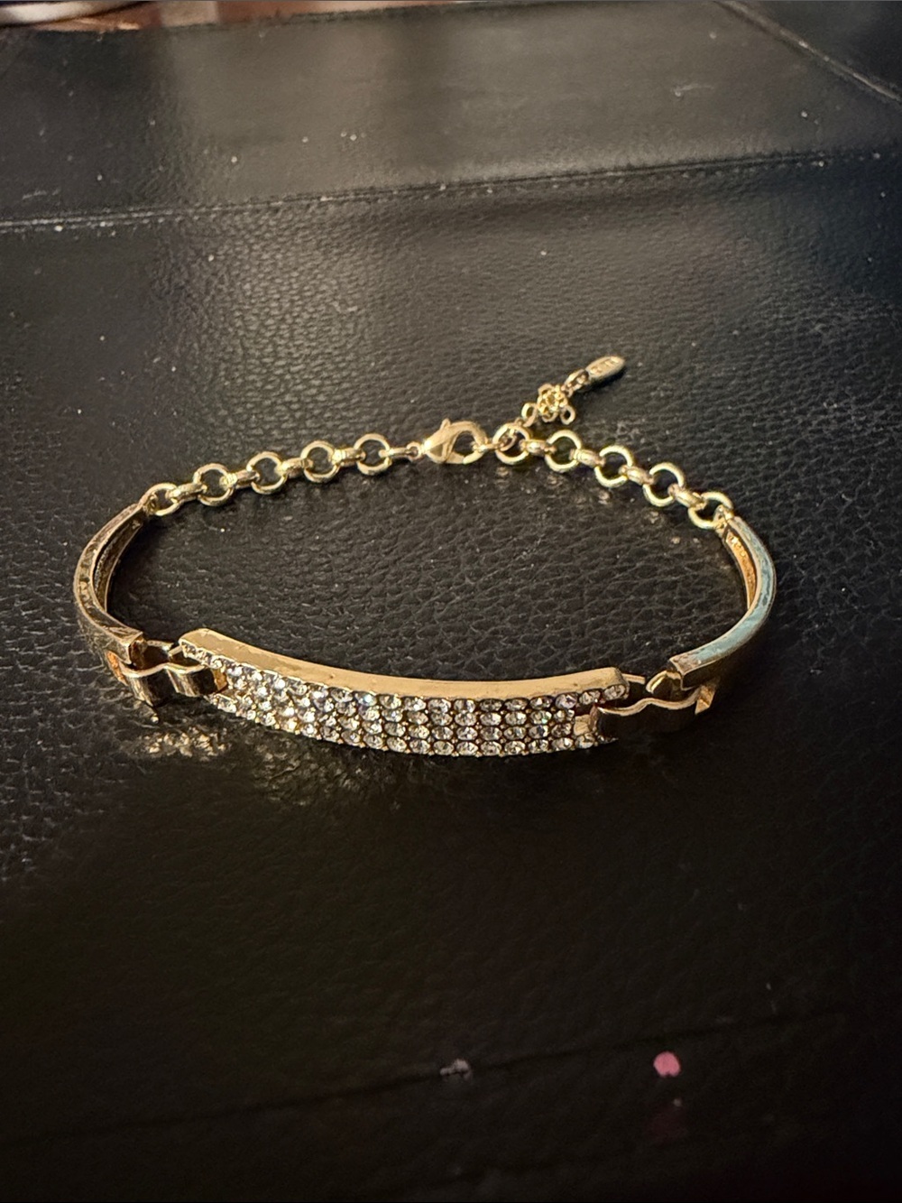 18K Gold Plated Crystal Bar Bracelet - Women Jewelry